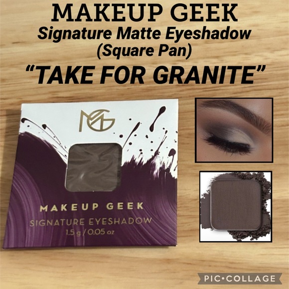 NWT Full Size MAKEUP GEEK Signature Matte Square Eyeshadow “TAKE FOR GRANITE” - Picture 1 of 7